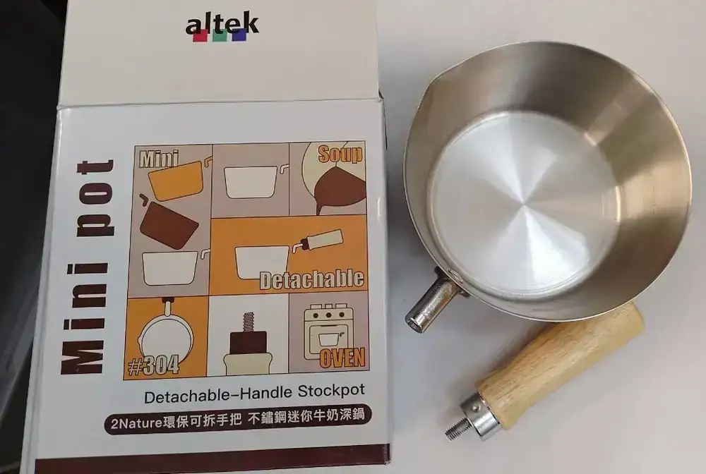 環保可拆手把不鏽鋼迷你牛奶深鍋